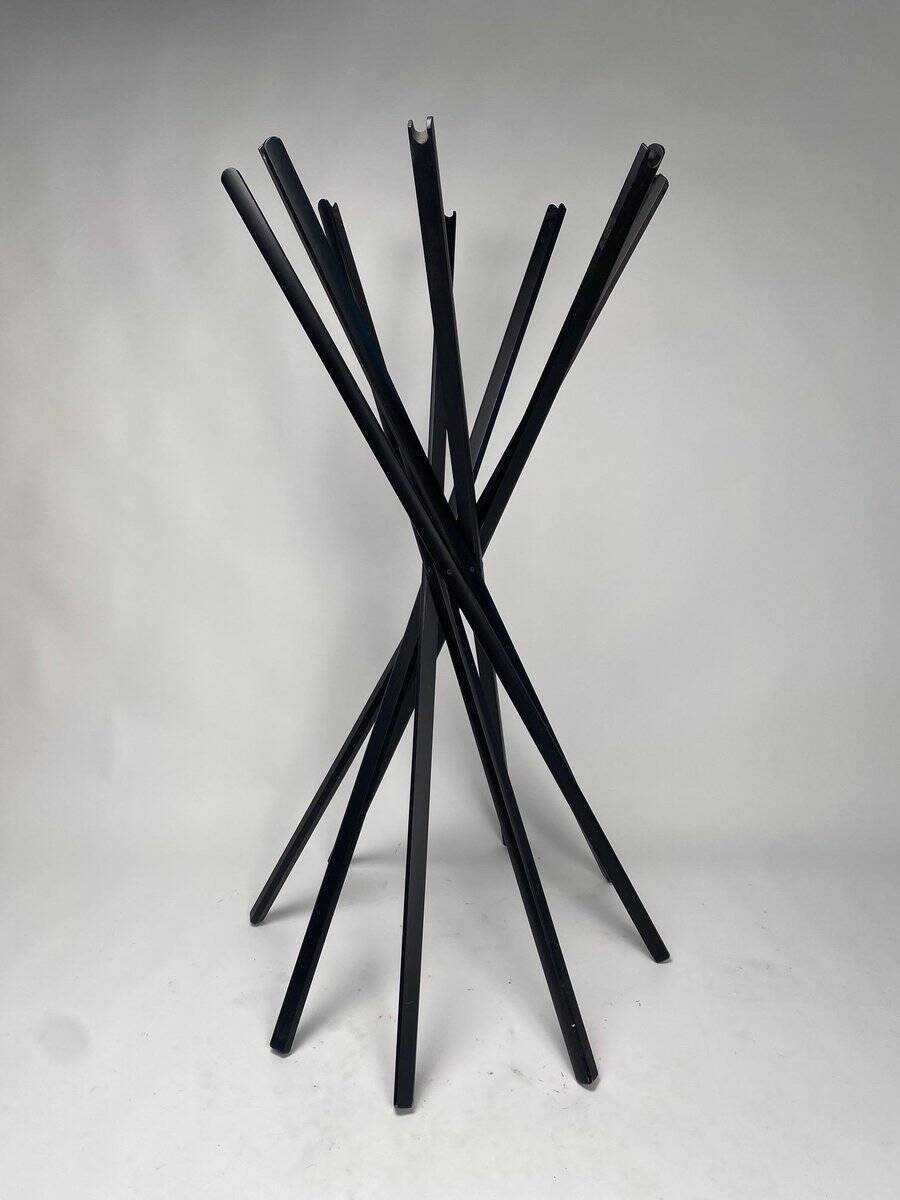 Vintage Zanotta Sciangai Adjustable Clothes Stand with Frame in Black Ash, 1973