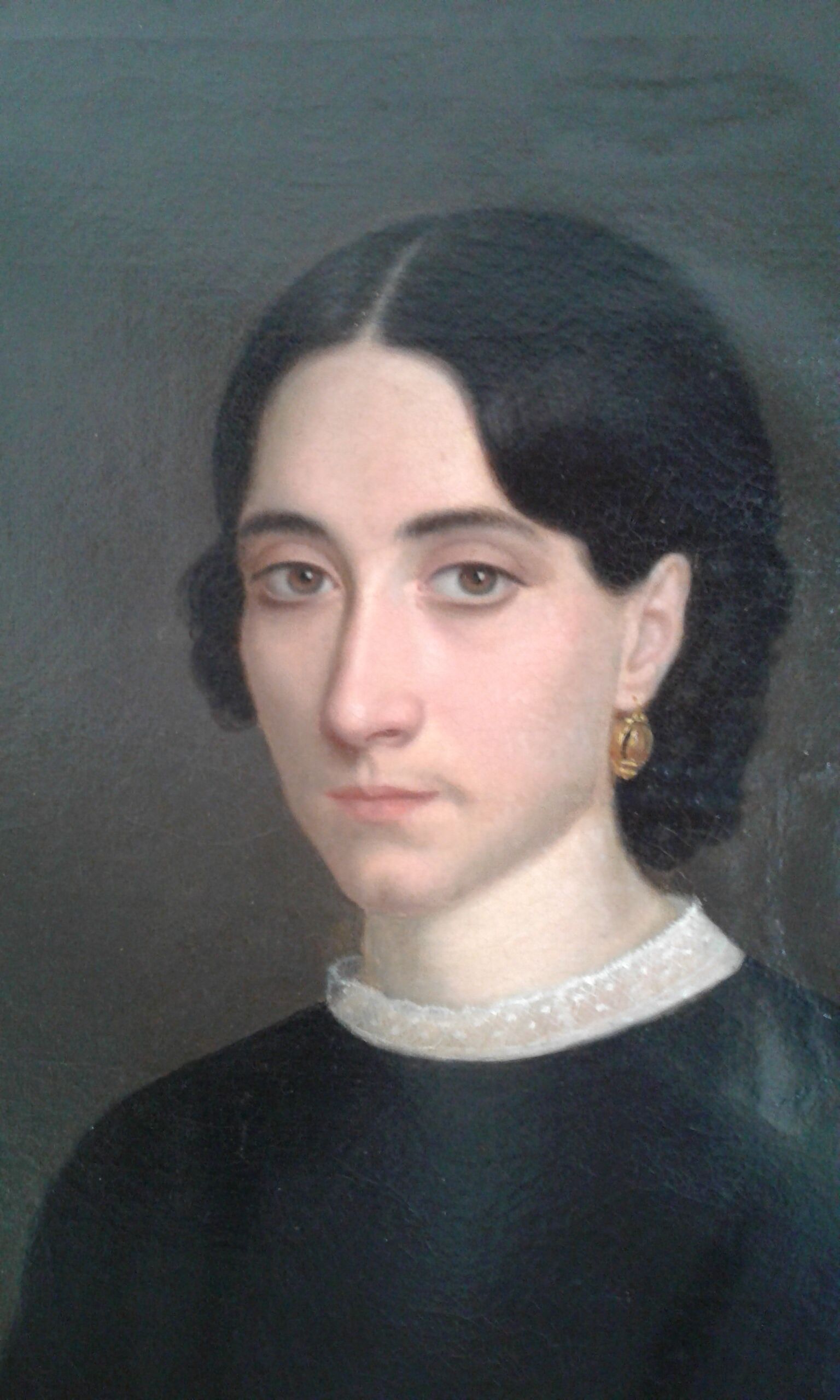 Portrait ancient oil on canvas,  lady 19th
