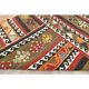 Tapis Kilim coloré en laine et coton fait main turc vintage des années 1970 98x405