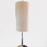 Vintage chrome metal table lamp with fabric in the style of Staff Leuchten, 1989.