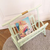 Magazine rack Wicker 'Mint & Gold'