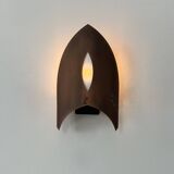 Pair of vintage matte copper wall lights, France, 1970.