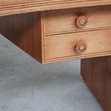 Mid-Century Oak Curved French Desk