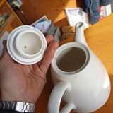 Vintage white ceramic teapot / coffee pot