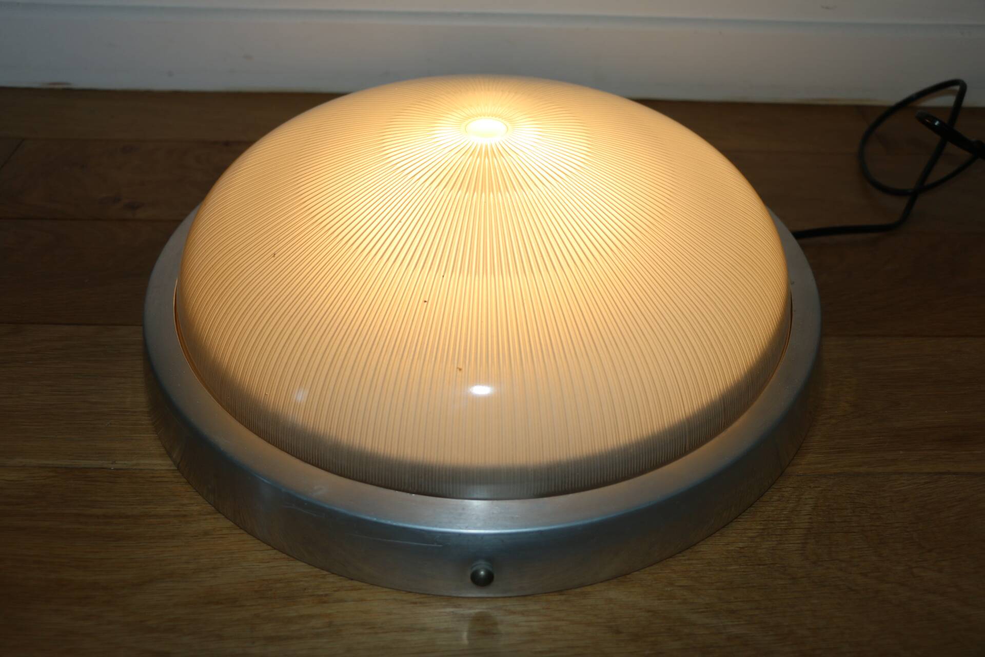 Applique, plafonnier en verre holophane XXL