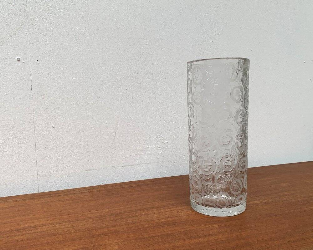 Large vase in raw glass, 1970s brutalism.