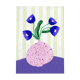 Illustration « vase de fleur avec des fleurs abstraites bleues »
