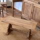 Ancient monastery coffee table in raw solid oak.