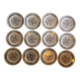 Set of 12 white plates - Brown floral patterns, vintage prairie charm