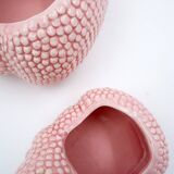 2 cache-pots zoomorphe en céramique rose