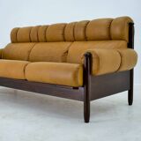 1960s Three-Seat Leather Sofa, Czechoslovakia