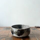 Large bowl in Loir stoneware, enamelled and signed by Chantal and Thierry Robert, 1960/1970