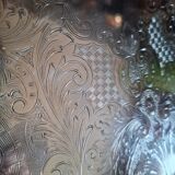 Silver-plated metal platter Christophle Fleuron France