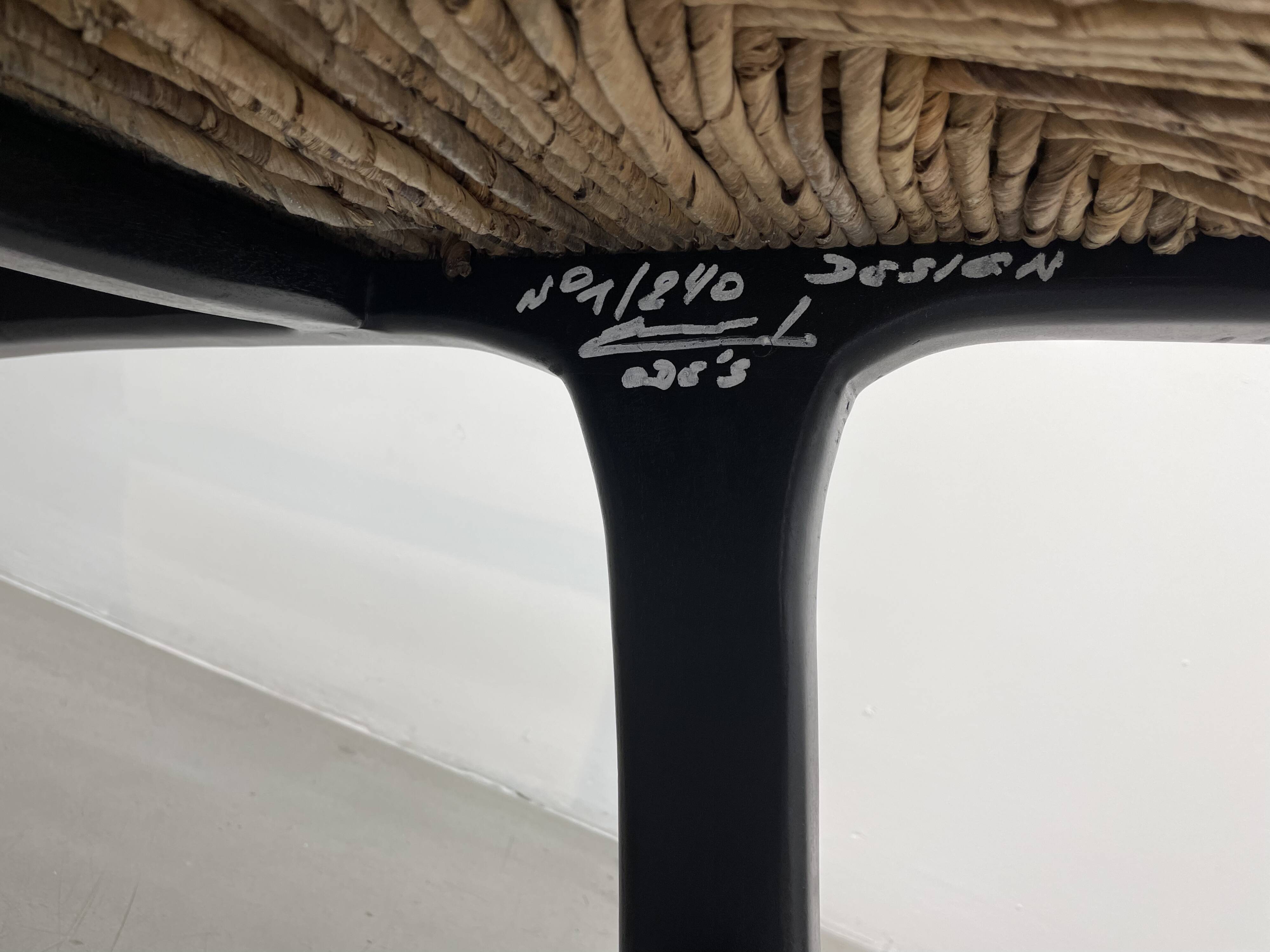 Pair of armchairs by Olivier de Schrijver in wild straw