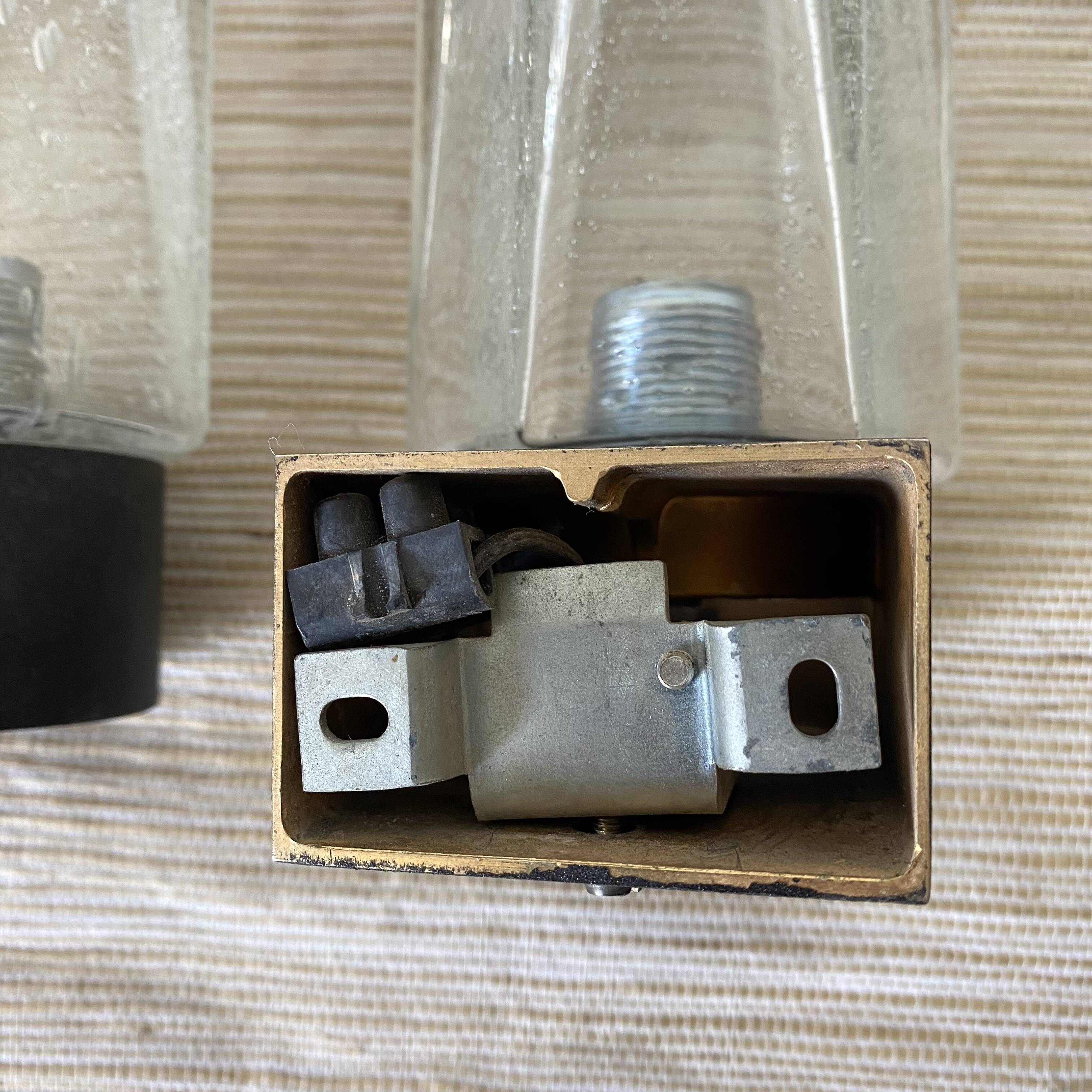 Pair of vintage Glashütte Limburg wall lights