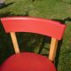 High bistro chair in natural and red wood
