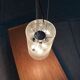 Glass and metal pendant lamp from the German space age by Glashütte Limburg, 1960s.