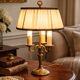 Antique three-light Bouillotte lamp - brass - Fontette Palace Caen