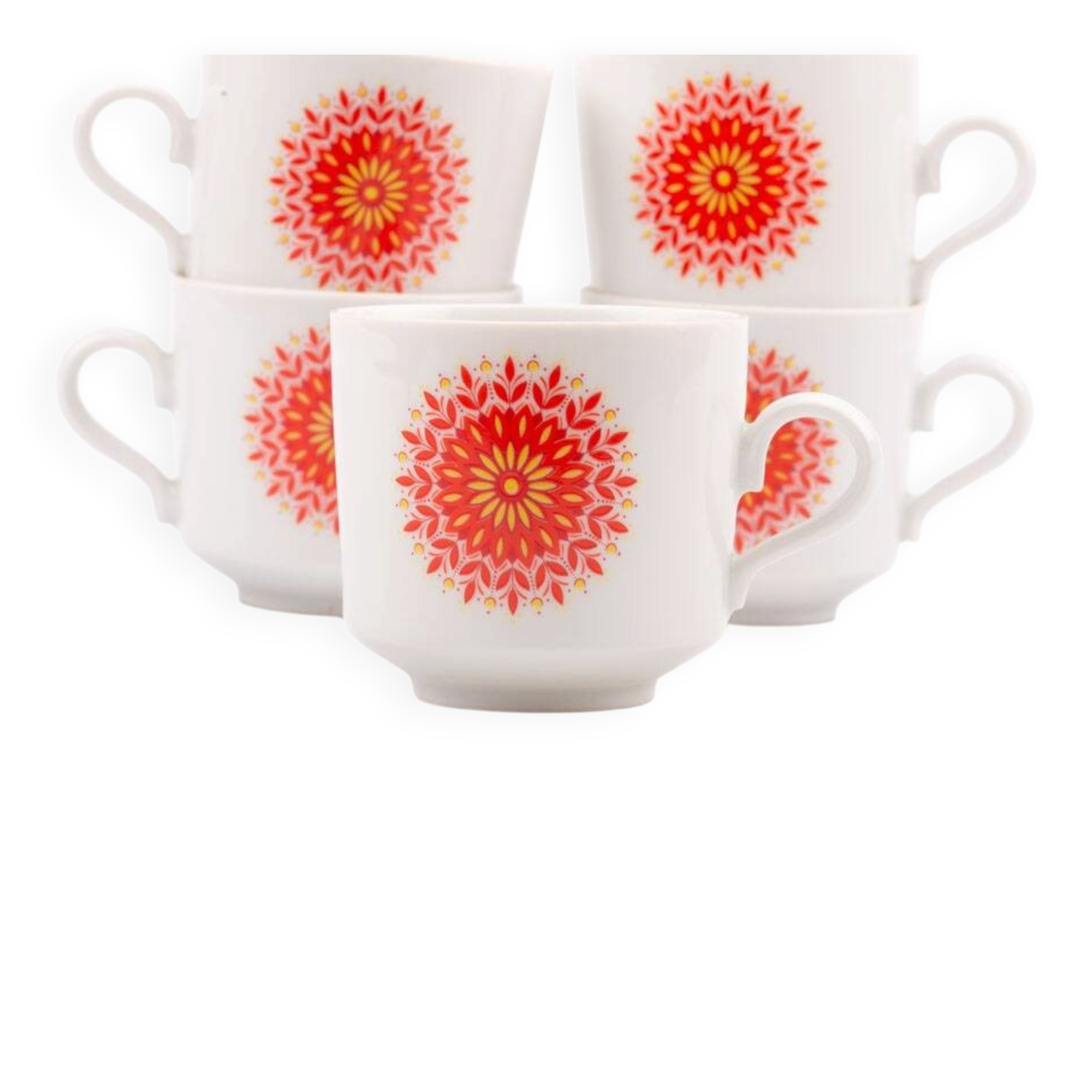 Set of 5 vintage coffee cups Winterling Bavaria - Pop Art 70s sun decor