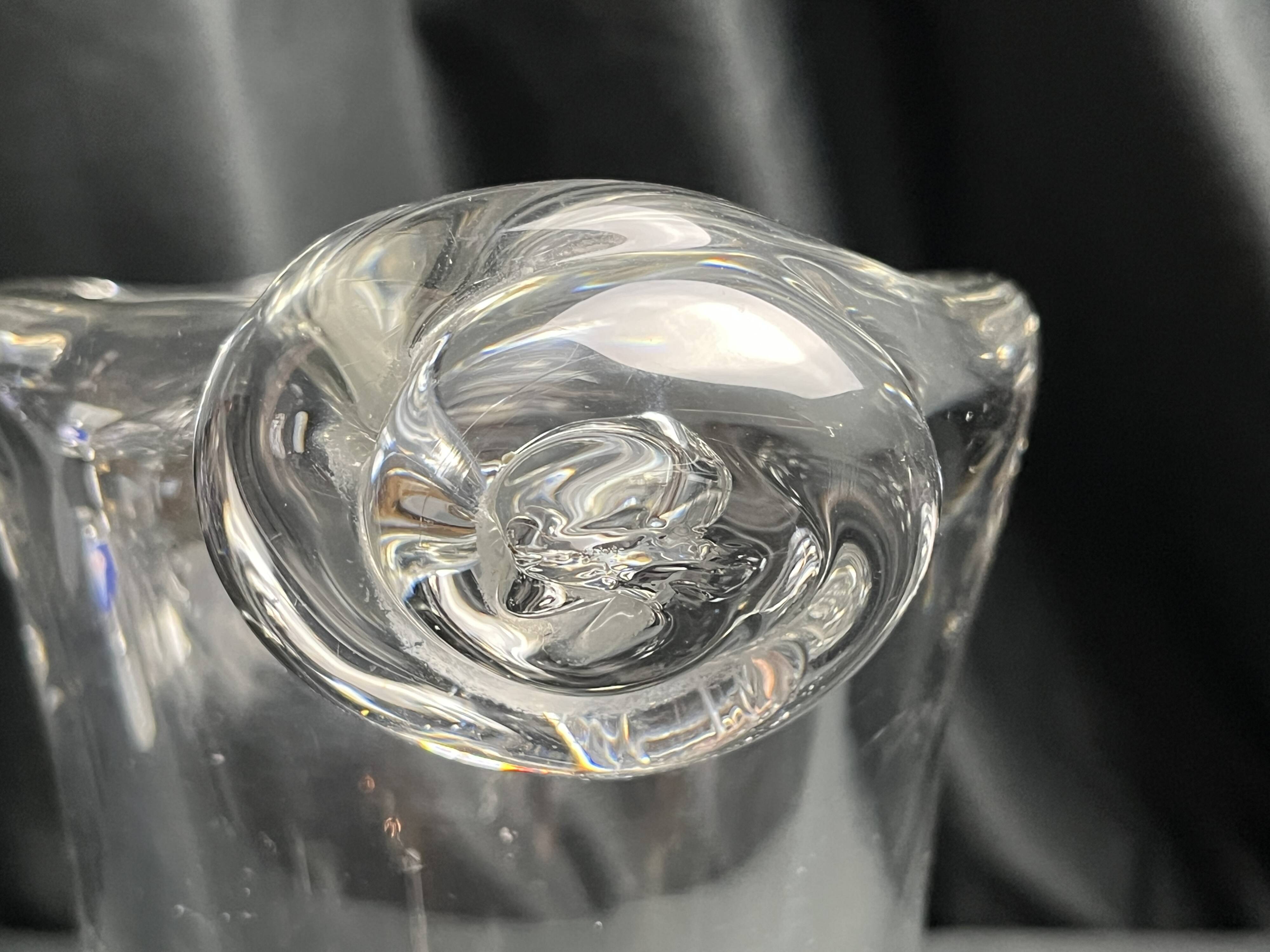 Daum, crystal vase with coiled sockets circa 1970