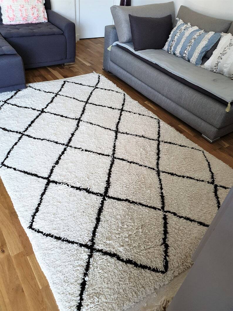 Tapis marocain en laine naturel 250/150