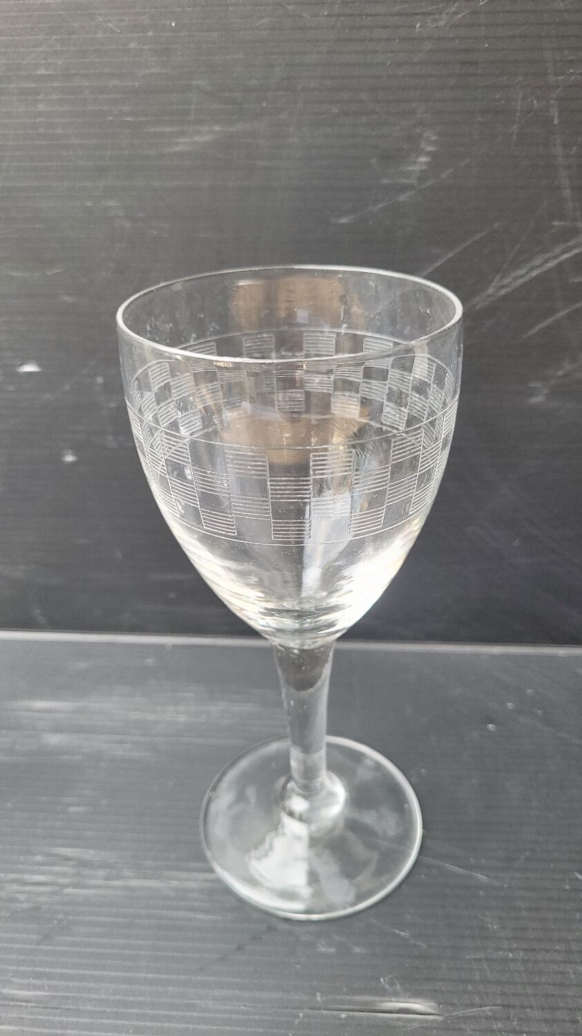 5 chiseled glass stems 1950