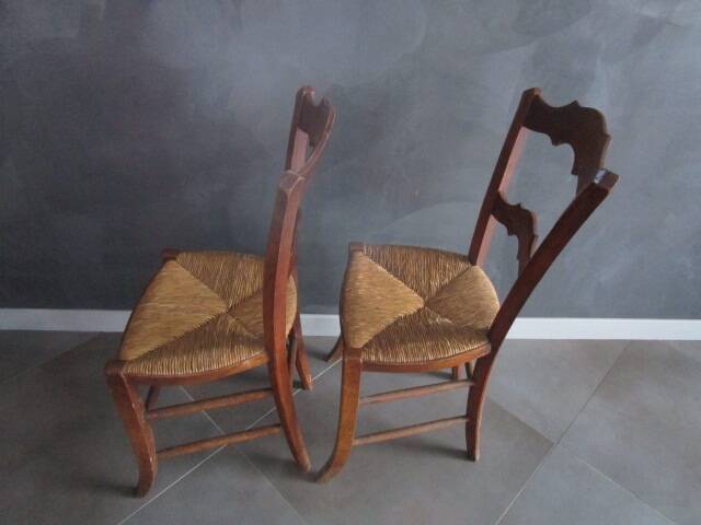 2 old straw chairs
