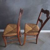2 old straw chairs