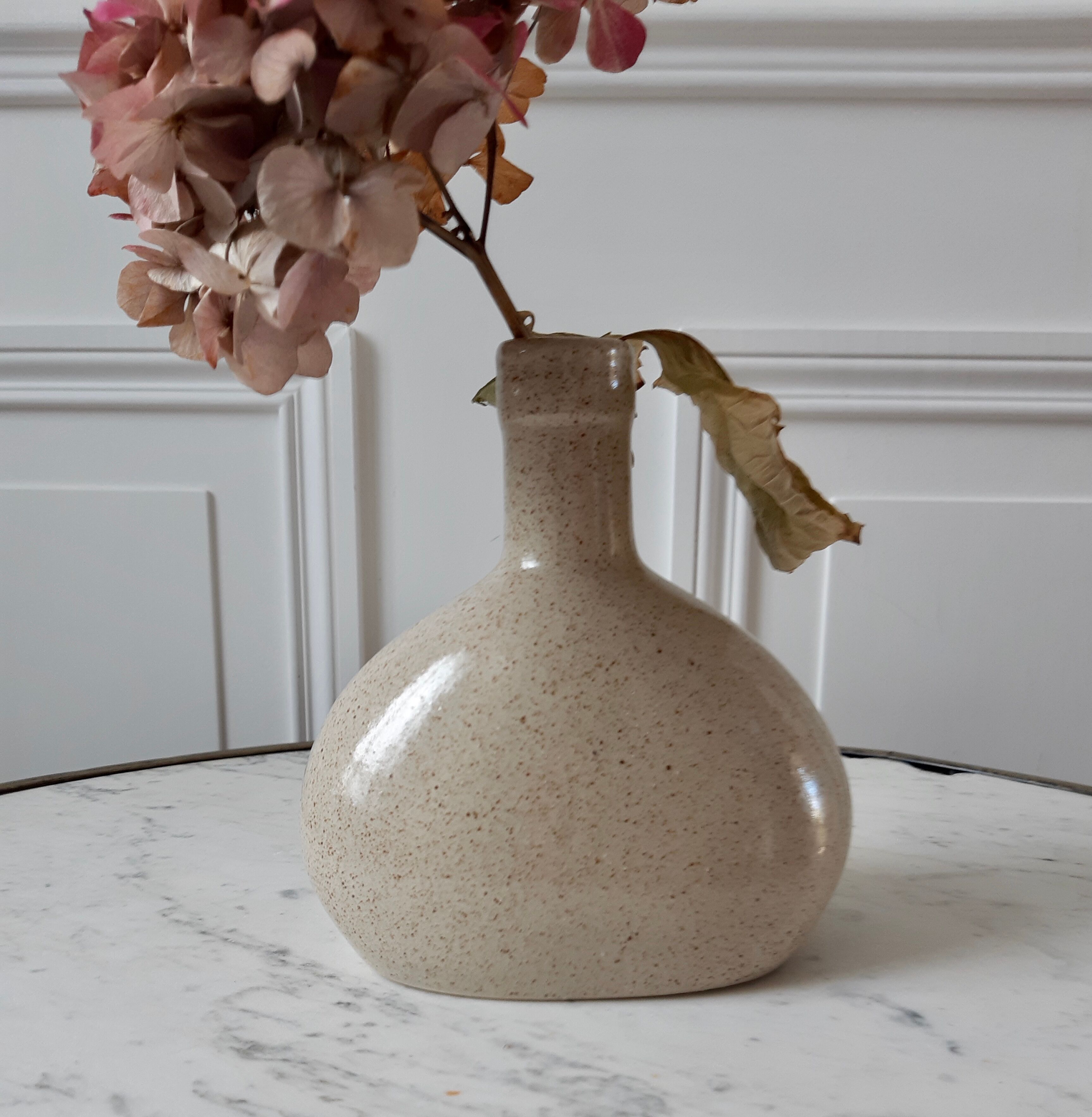 Vintage beige sandstone vase