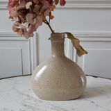 Vase en grès beige vintage