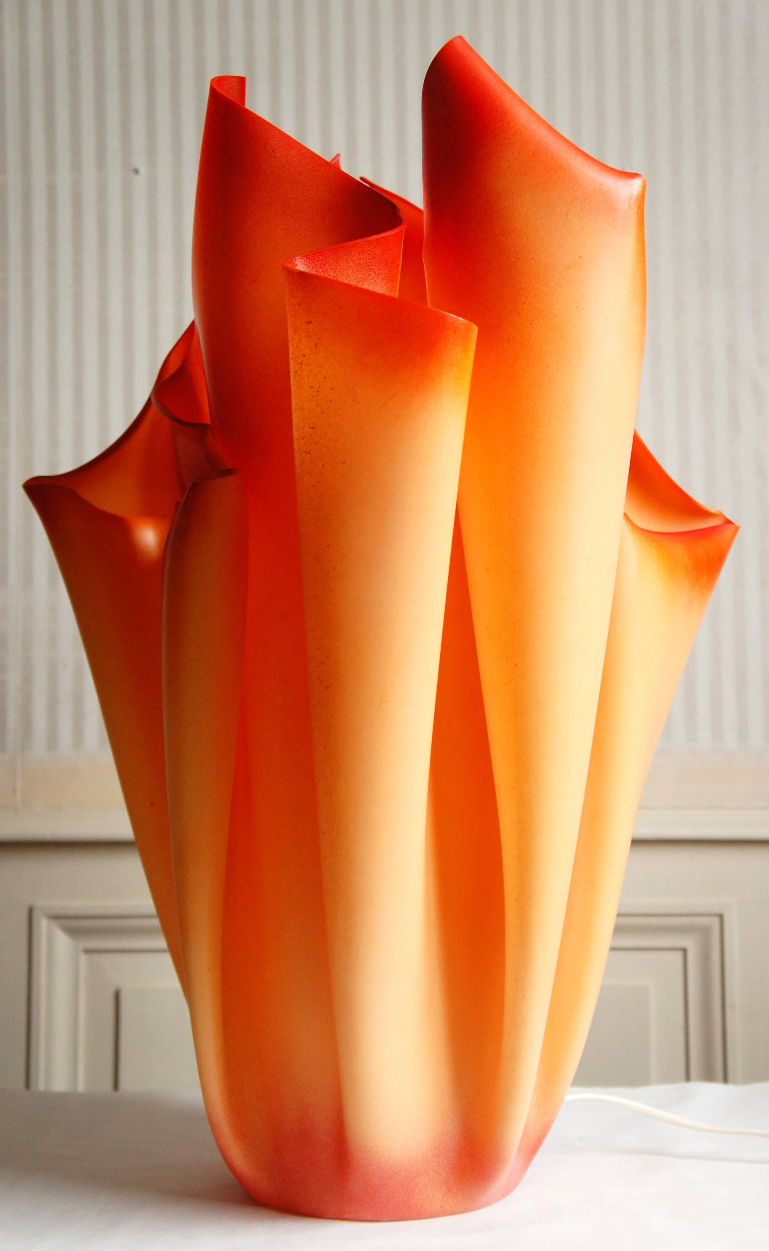 Xl lamp in draped resin, in the style of georgia jacob