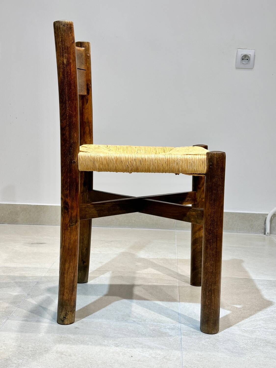 Set of 2 Charlotte Perriand Meribel chairs, in ash, circa 1950, original edition