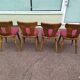 Lot de 4 chaises de bistrot bois avec coussin vintage année 70/80/90