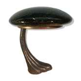 Art Deco organic mushroom bronze Murano bubble glass desk lamp