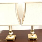 Pair of Art Deco brass lamps