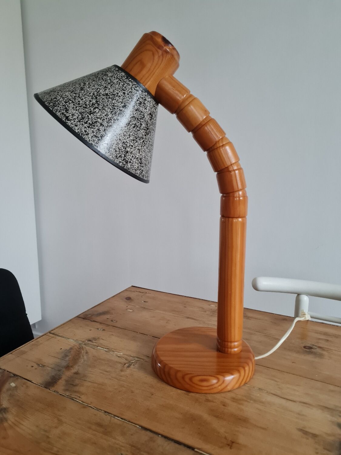 Scandinavian articulated pine lamp