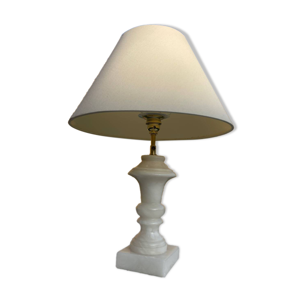 Pied de lampe en albâtre vintage 1970