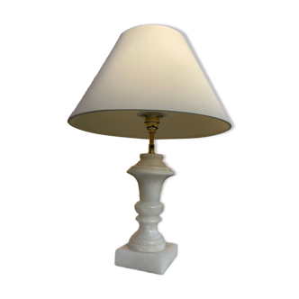 Pied de lampe en albâtre vintage 1970