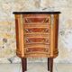 Commode style Louis XV en loupe d'orme et noyer