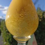Vase en cristal jaune Cristallerie d'Aubusson