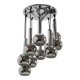 Beautiful cascade chrome pendant, 1970s