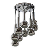 Magnifique pendentif en chrome en cascade, années 1970