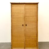Vintage rattan cabinet Dal Vera Italy 1970