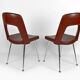 Pair of chairs in chrome and skaï, circa 1960