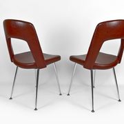Pair of chairs in chrome and skaï, circa 1960