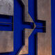 Pair of cast aluminum panels, 1970s