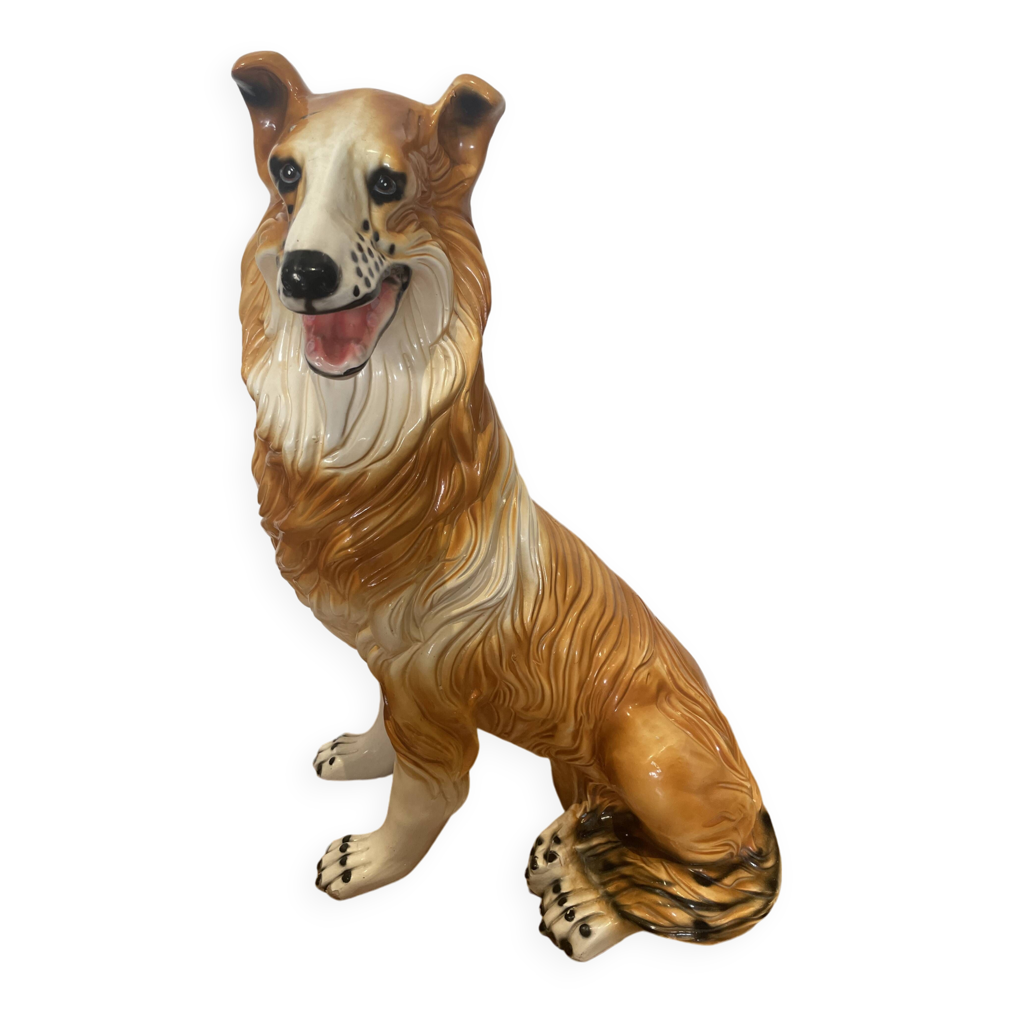 Collie dog sculpture