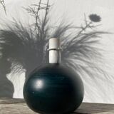 Wooden lamp base, ball-shaped, painted dark green, 1980