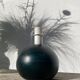 Wooden lamp base, ball-shaped, painted dark green, 1980