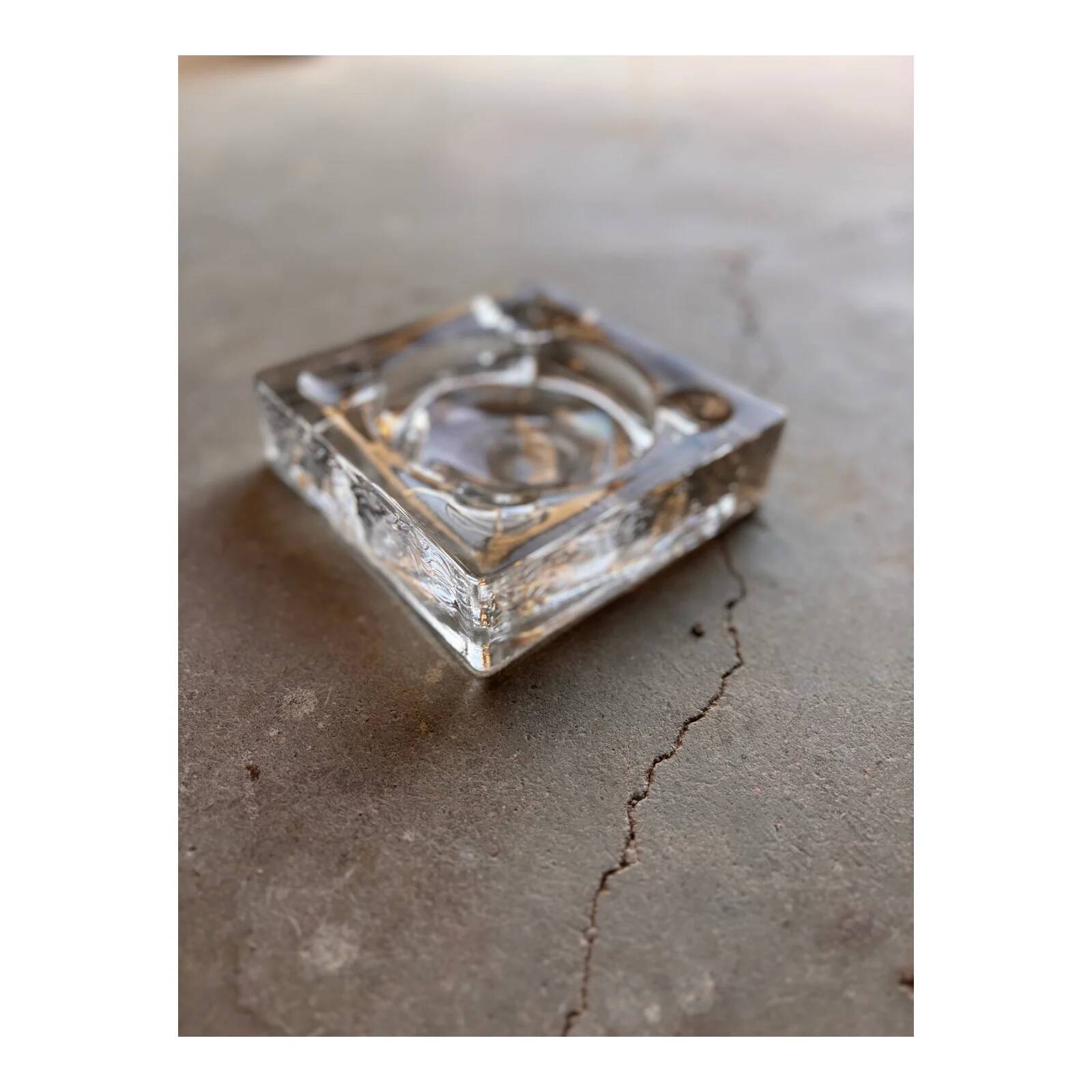 70s glass ashtray
